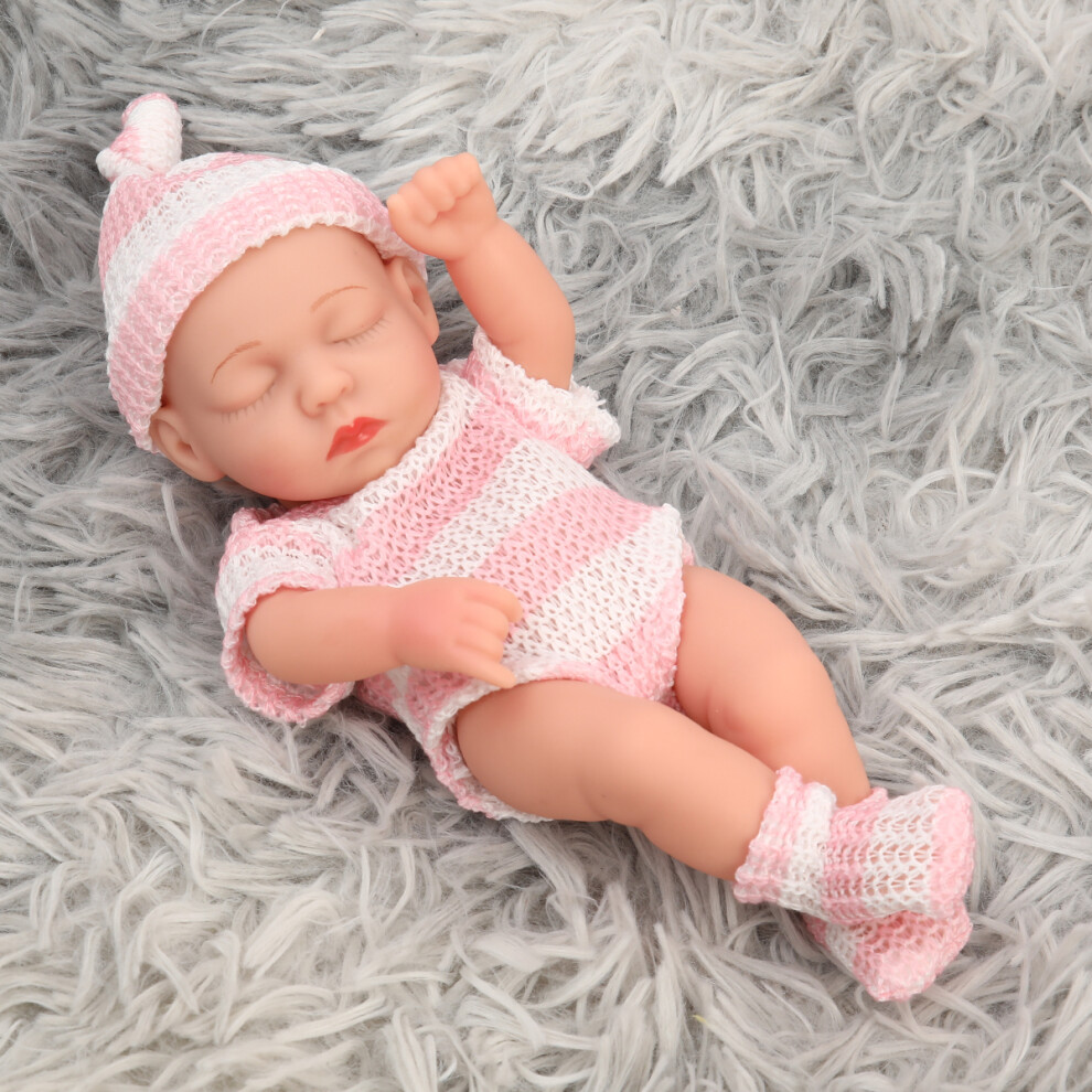 (newsweaterPKWH) New Silicone Reborn Dolls 20cm Baby Reborn Toys Waterproof Doll Cute Mini Reborn Baby Doll