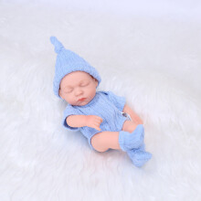 (sweater blue) New Silicone Reborn Dolls 20cm Baby Reborn Toys Waterproof Doll Cute Mini Reborn Baby Doll