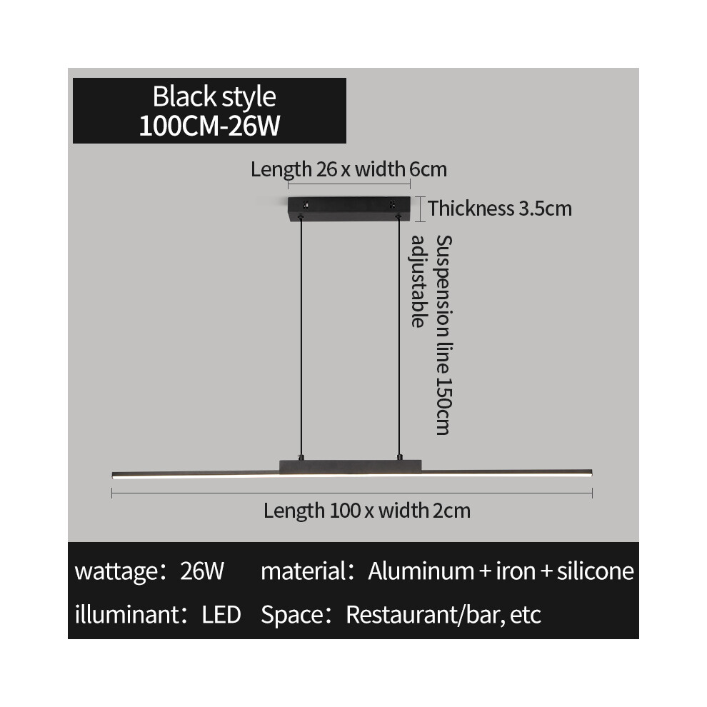 (100CM BLACK, changeable) Pendant Lights Modern Simple Dining Room Pendant Lamp Home Decoration Lighting Lights-image-OPC-PF8XY2R-NEW