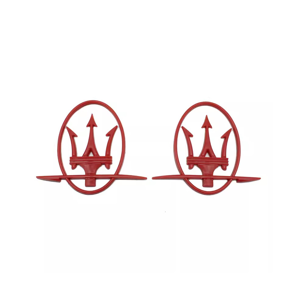(A Pair) Suitable For Maserati President Levante Ghibli Leaf Panel Side Label Body Emblem Red 4142340563220