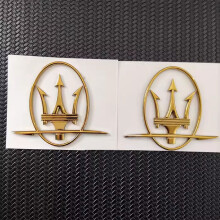 (A gold pair) Suitable For Maserati President Levante Ghibli Leaf Panel Side Label Body Emblem