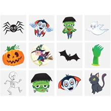 Henbrandt 24 x Mini Halloween Temporary Tattoos for Children 12pc Packs Kids Halloween Party Bag Favours Loot Bag Fillers Favours for Boys and Girls