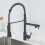 (Black) All Copper-Nickel Dual-Function Kitchen Spring Faucet Hot and Cold Water Rotating Pull Faucet 1