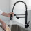 (Black) All Copper-Nickel Dual-Function Kitchen Spring Faucet Hot and Cold Water Rotating Pull Faucet 6