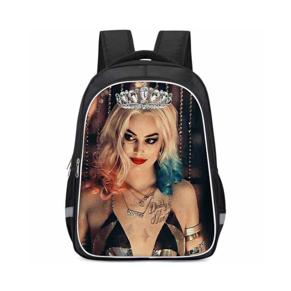 (2, Large) Trendy Harley Quinn Oxford Fabric Backpack For School Kids Boys And Girls