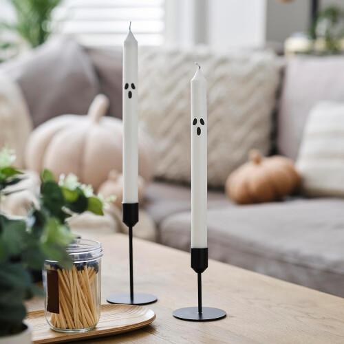 Ginger Ray Ginger Ray Ghost Face Halloween Dinner Candles Tabletop Decoration 2 Pack