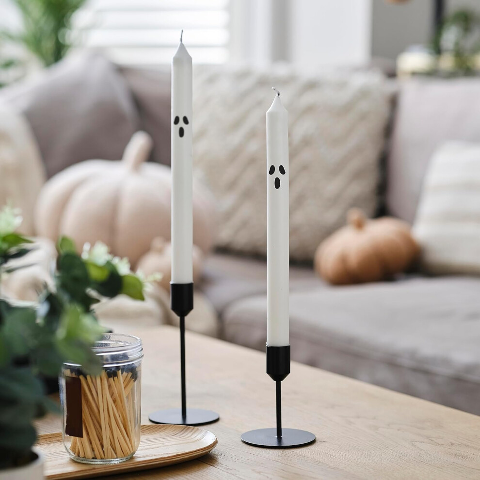 Ginger Ray Ghost Face Halloween Dinner Candles Tabletop Decoration 2 Pack