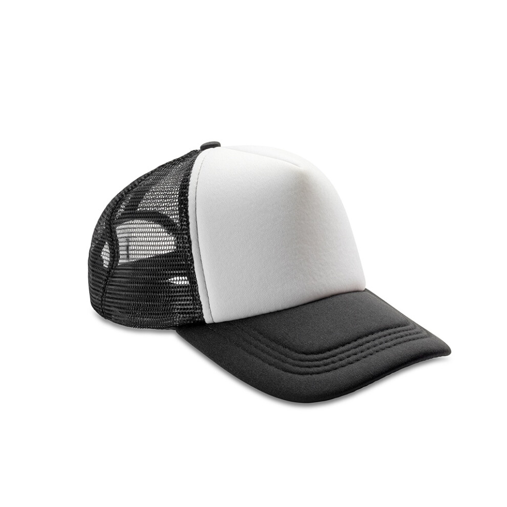 (One Size, Black/White) Result Core Half Mesh Truckers Cap