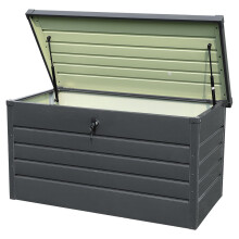 Outdoor Storage Box 350L Metal Lockable Utility Chest Cushion Shed Patio
