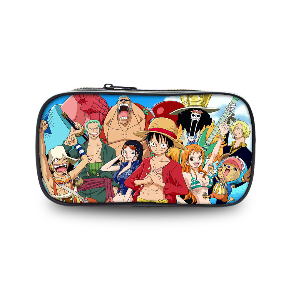 (14) One Fabric Oxford Piece Wano Arc Zoro Luffy Pencil Case For Students