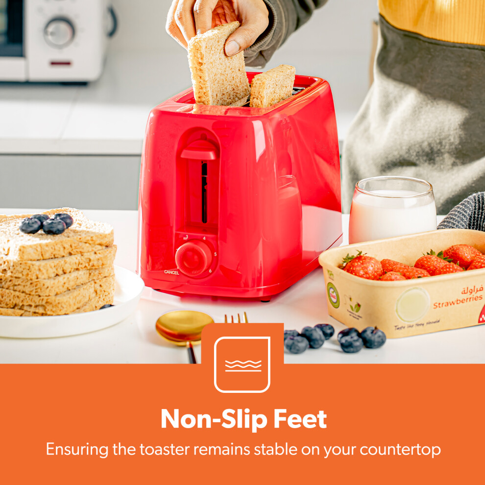 geepas-2-slice-red--wide-slot-bread-toaster-reheat-defrost-function