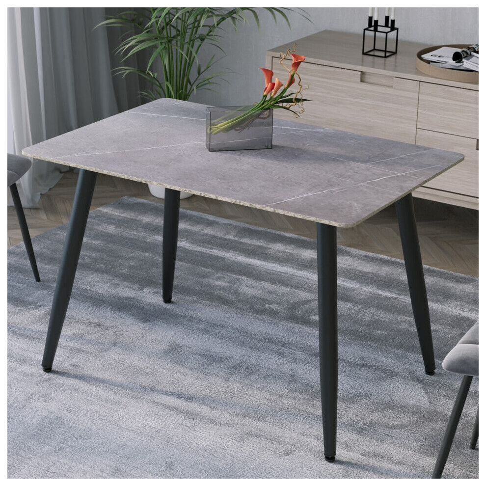 Urbn Living (Armani ) 120Cm Modern 4 Seater Ceramic Rectangle Shape Top Kitchen & Dining Room Table Grey