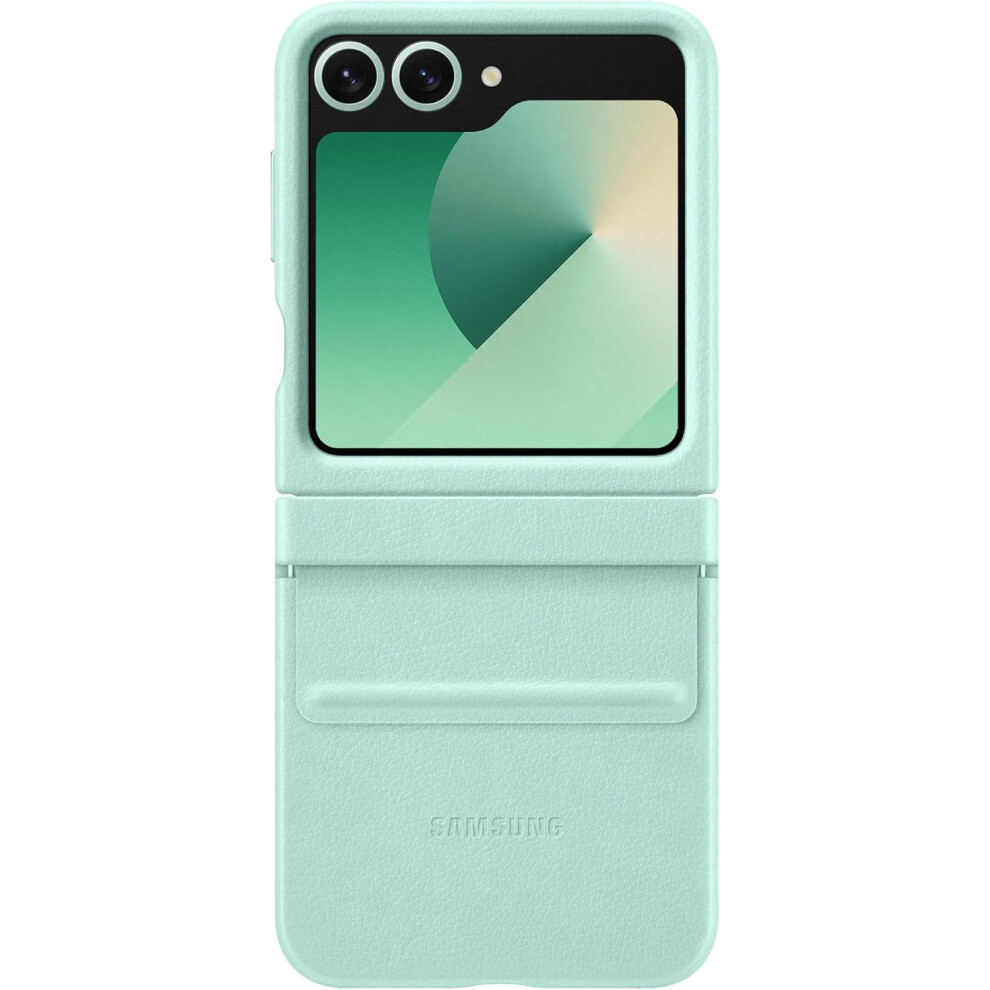 Samsung Galaxy Z Flip 6 Faux Leather/Kindsuit Case Mint-EF-VF741PMEGWW