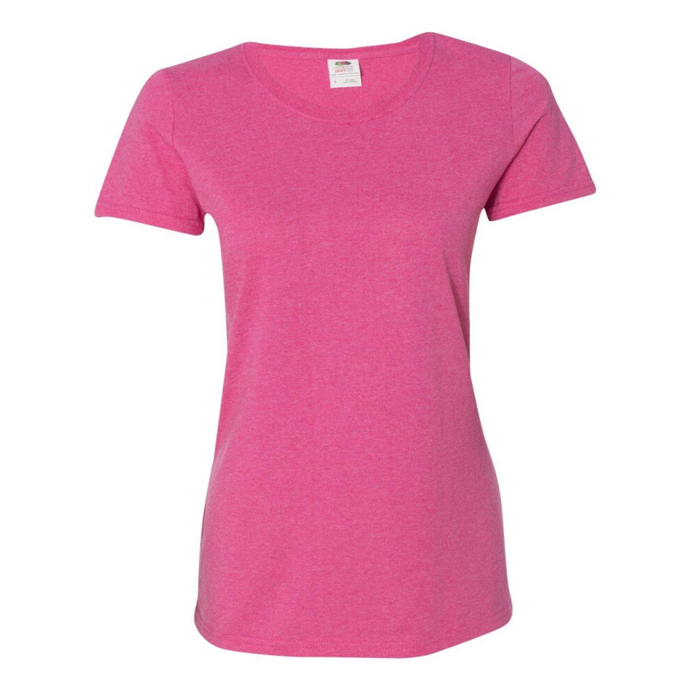 (XL, Retro Heather Pink) Fruit of the Loom HD Cotton Women's Short Sleeve T-Shirt