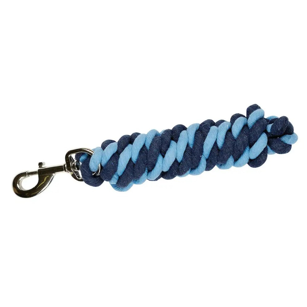 (2m, Navy/Light Blue) Roma Nickel Plated Snap Clip Dog Lead