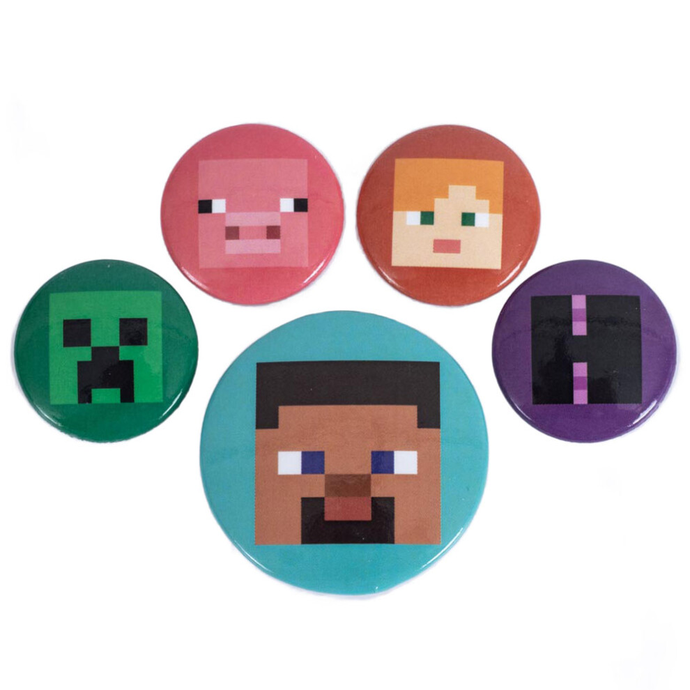 Minecraft Button Pig Badge Set