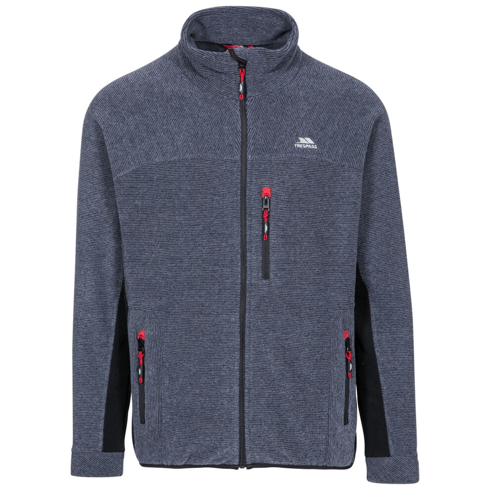 (XXL, Navy Stripe) Trespass Mens Jynx Full Zip Fleece Jacket