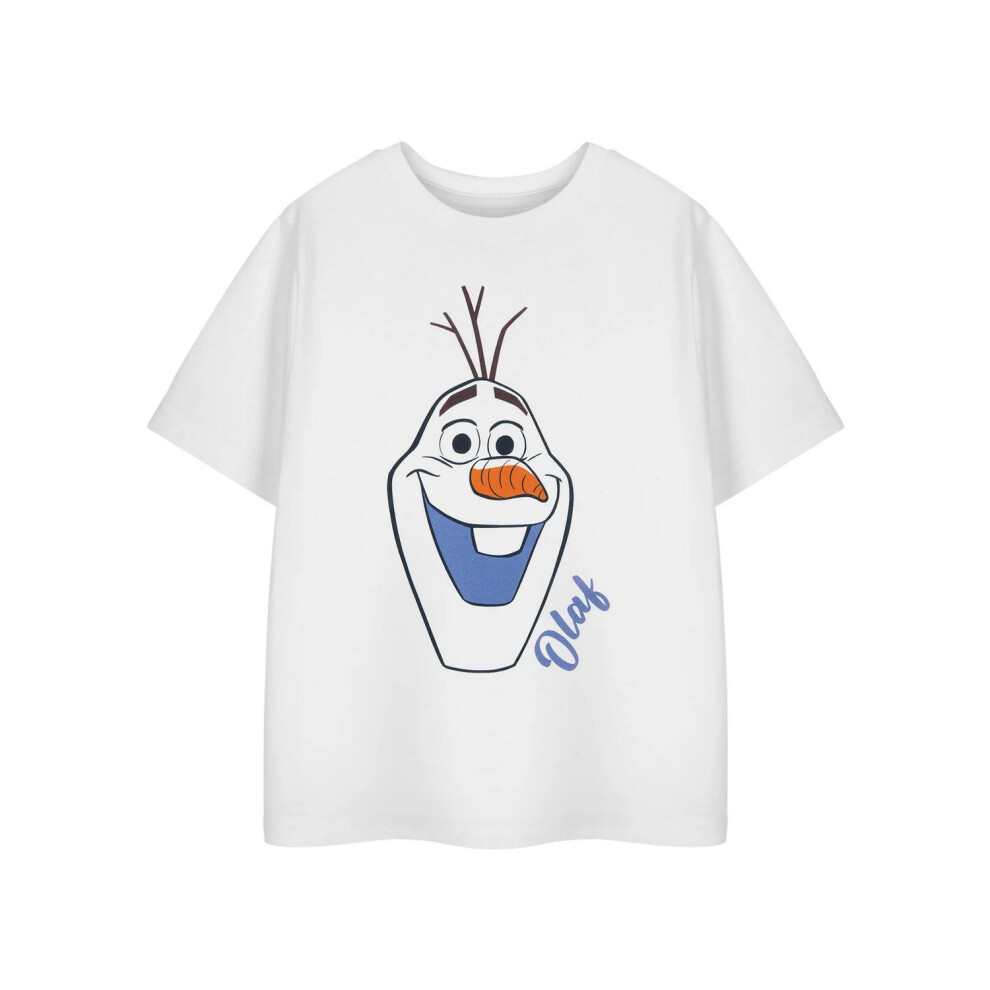 (3-4 Years, White) Disney Girls Olaf Short-Sleeved T-Shirt