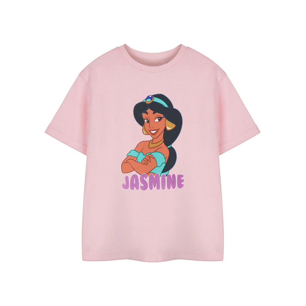 (5-6 Years, Pink) Princess Girls Jasmine Short-Sleeved T-Shirt