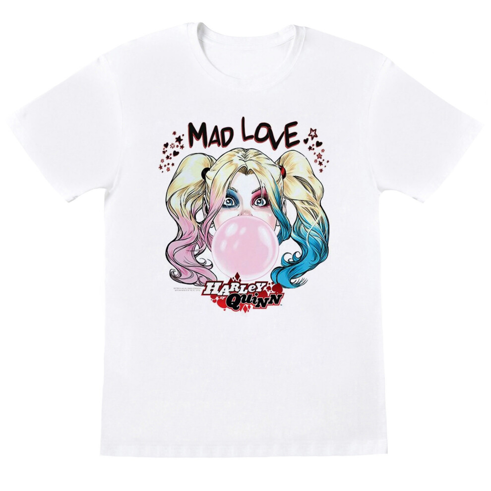 (12-13 Years, White) DC Comics Boys Harley Quinn Mad Love T-Shirt