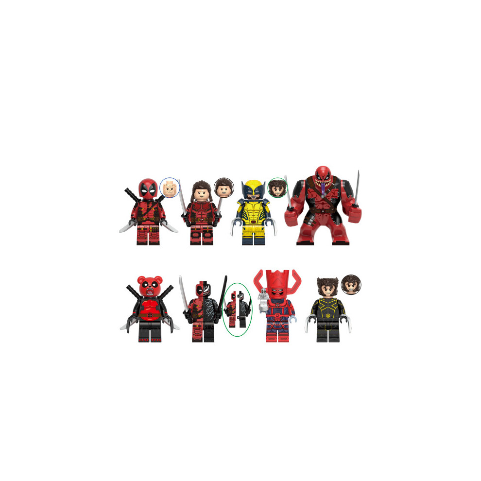 Xurikcoo 8Pcs Marvel Venom Deadpool Assembles Minifigures Toys Fit Lego Blocks