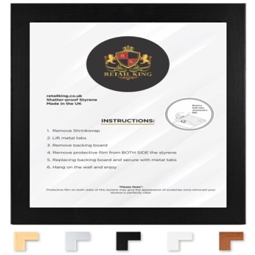 (Black, 25 x 25 cm ) Square Photo Frame - Picture Frames - Poster Frame