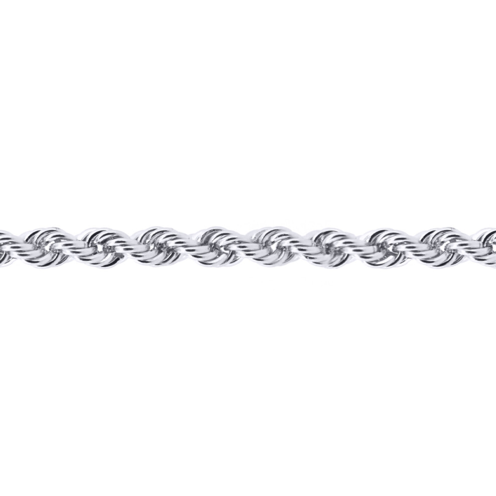 Jewelco London 925 Silver Rope Chain 4mm - ACN010A-7.5