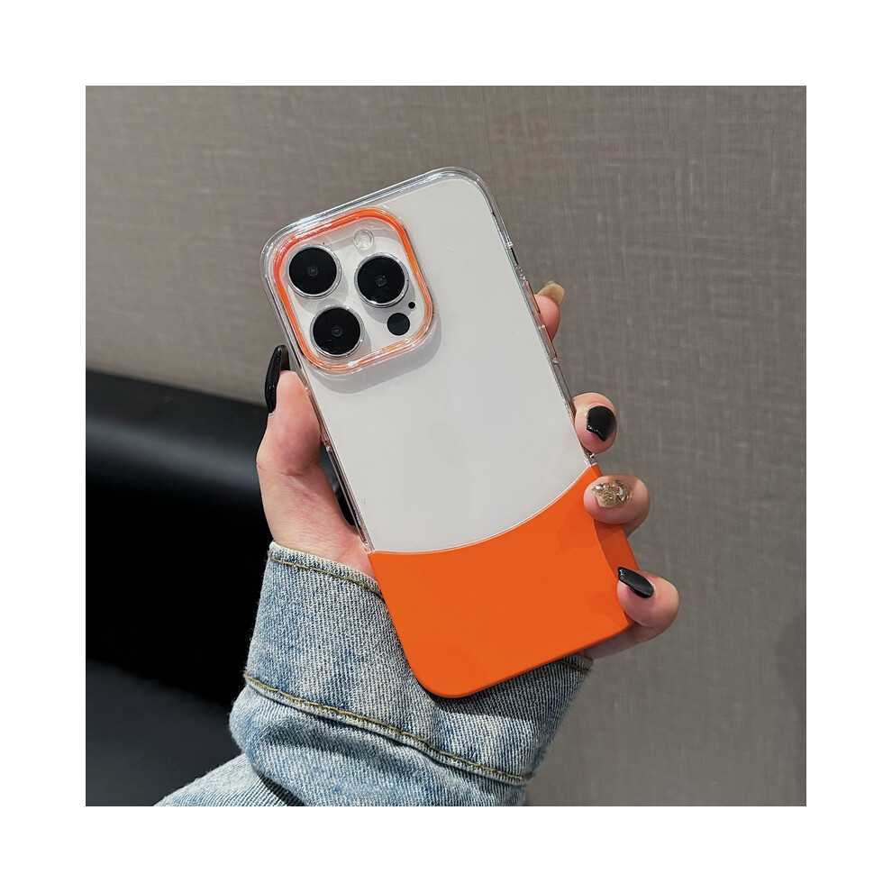 (Orange, For iPhone 16 ProMax) Removable Double Color Matching Phone Case For iPhone 12 13 14 15 16 Pro Max 16 Plus 11 Case Clear Back Hard PC Shockproof Cover