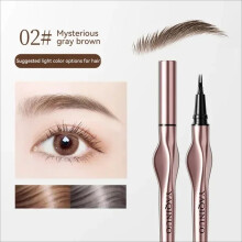 (Style A brown 1ml) Ultra-fine 2 Point Eyebrow Pencil Liquid Eye brow Tattoo Long Lasting Waterproof Easy Grip Brow Pen Professional Eye Makeup