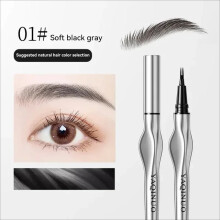 (Style A black 1ml) Ultra-fine 2 Point Eyebrow Pencil Liquid Eye brow Tattoo Long Lasting Waterproof Easy Grip Brow Pen Professional Eye Makeup