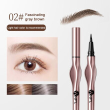 (Style B brown 1.5ml) Ultra-fine 2 Point Eyebrow Pencil Liquid Eye brow Tattoo Long Lasting Waterproof Easy Grip Brow Pen Professional Eye Makeup