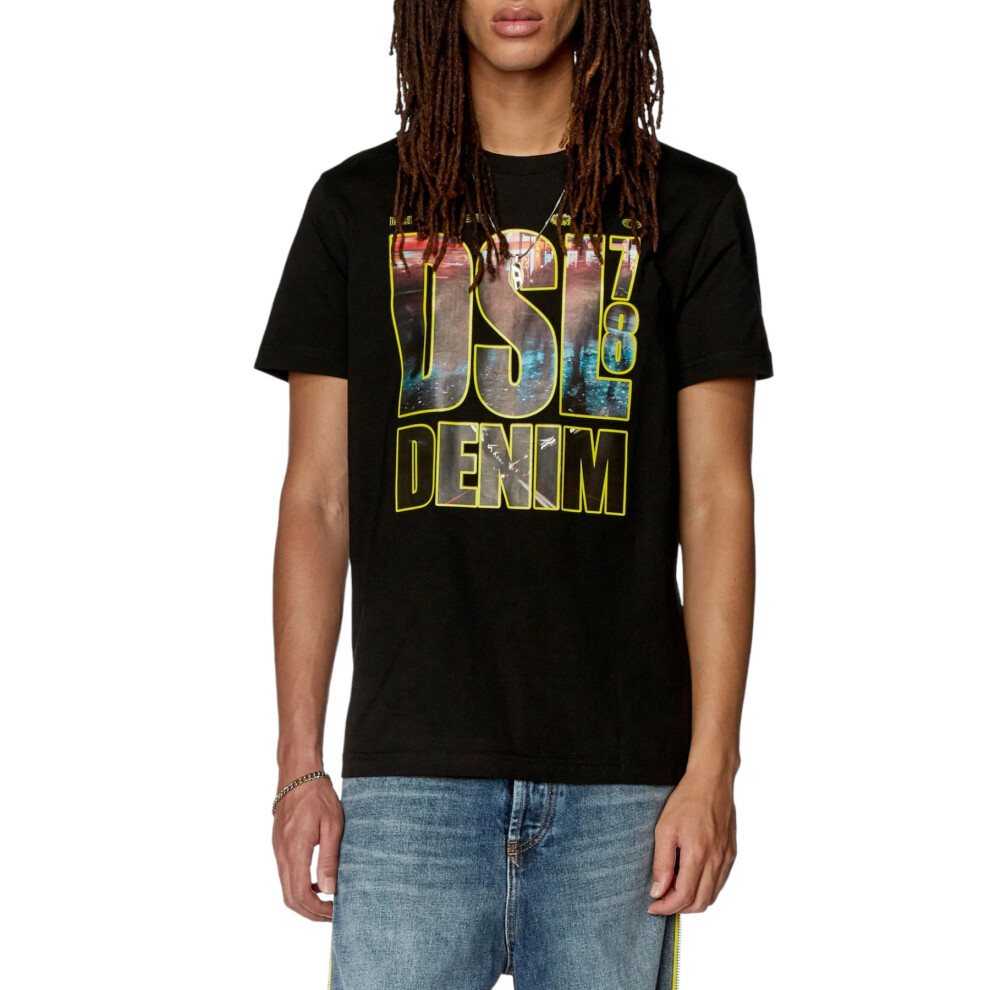 Diesel (, L) T-Diegor-L7 Mens T Shirts Casual Summer Tee Black