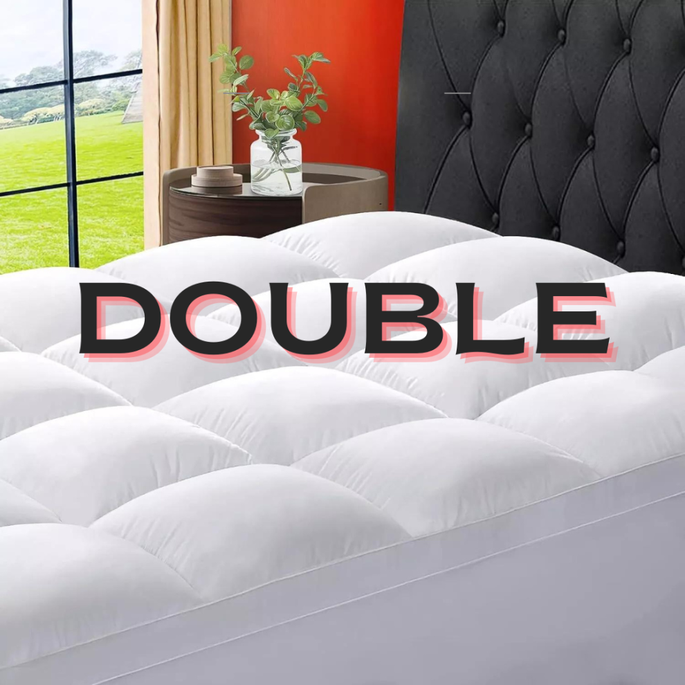 (Double) Mattress Topper 4 inch Deep Thick Quilted Fluffy