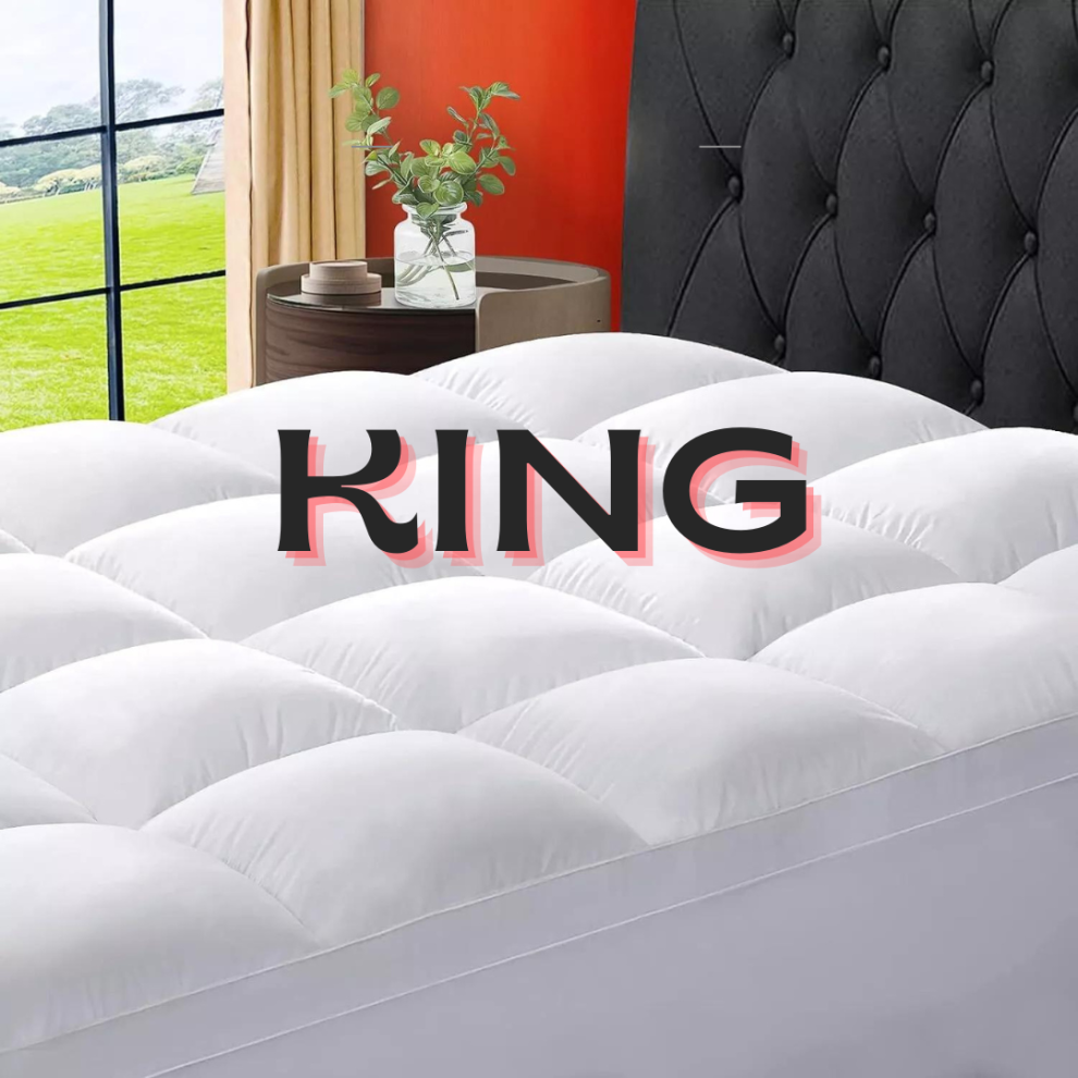 (King) Mattress Topper 4 inch Deep Thick Quilted Fluffy