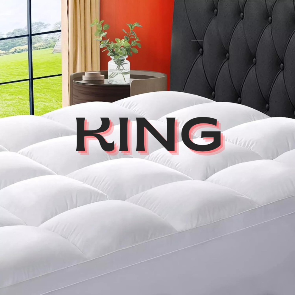 A & B Traders (King) Mattress Topper 4 Inch Deep Thick Quilted Fluffy