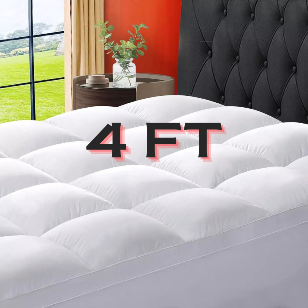 (Small Double) Mattress Topper 4 inch Deep Thick Quilted Fluffy