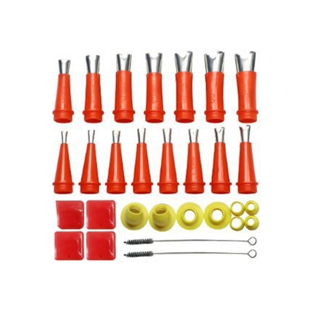 29pcs Caulk glue nozzle Stainless Steel Caulking Finisher Caulk Nozzle Applicator Glue Nozzle Applicator Integrated Nozzle Tool