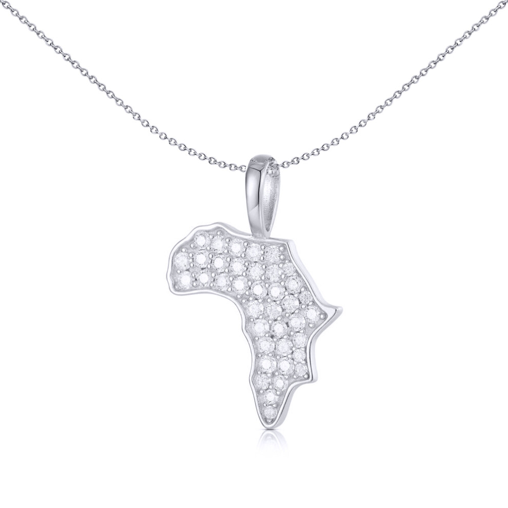 925 Silver  CZ Set Africa Pendant - APD181