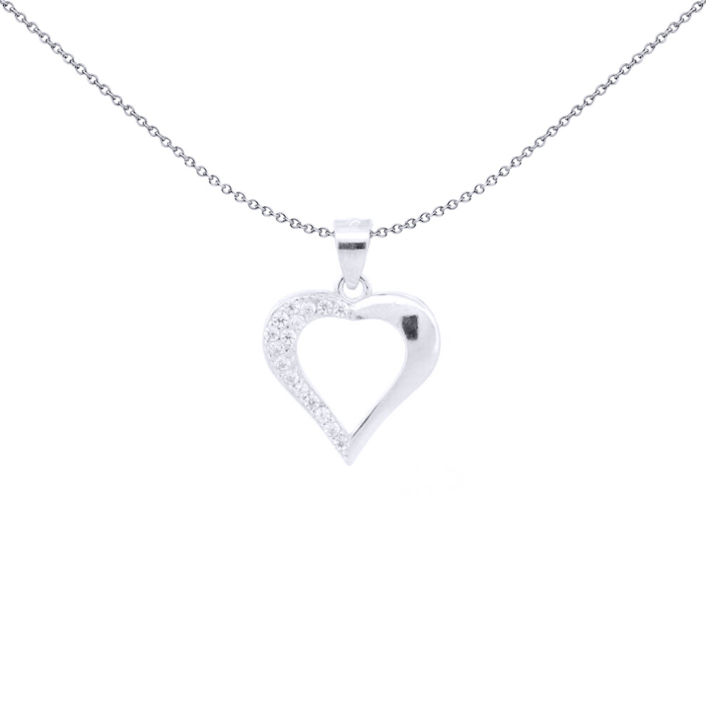 925 Silver  CZ Set Heart pendant - APD207