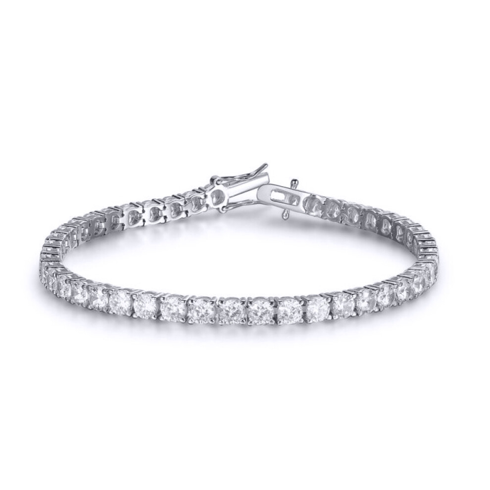 Silver  Round CZ 11 Carats 4-Claw 4mm Tennis Bracelet - ABB208