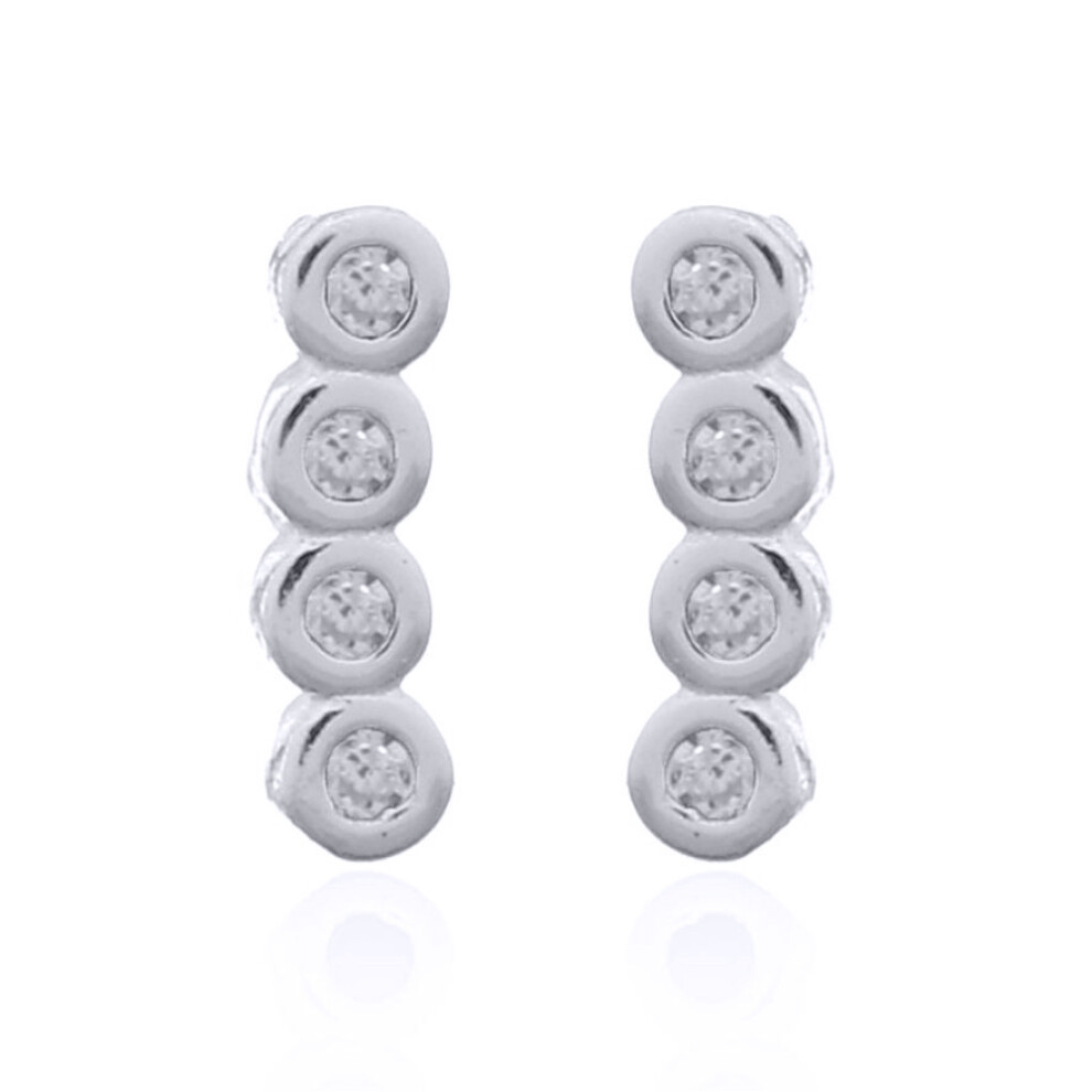 925 Silver  Stud Earrings - CZ Set - AES143