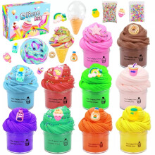 Slime set, Fluffy Butter Slime Kit, DIY Stress Relief, 10 in Pack