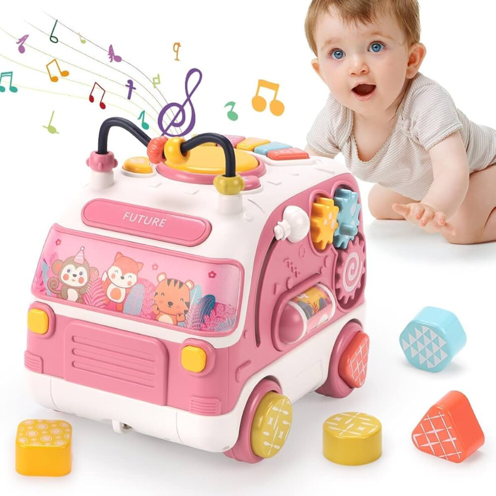 Baby Music Bus Toys, Musical Busy Learning Toy With Light Sounds