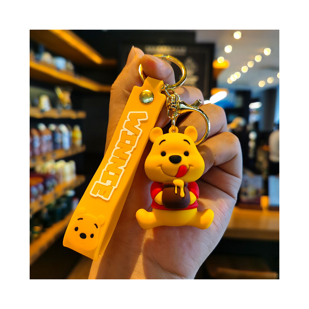 Dinamr (4) Delightful Winnie The Pooh Keychain Adorable Cartoon Silicone Doll Keychain For Car Not,Specified