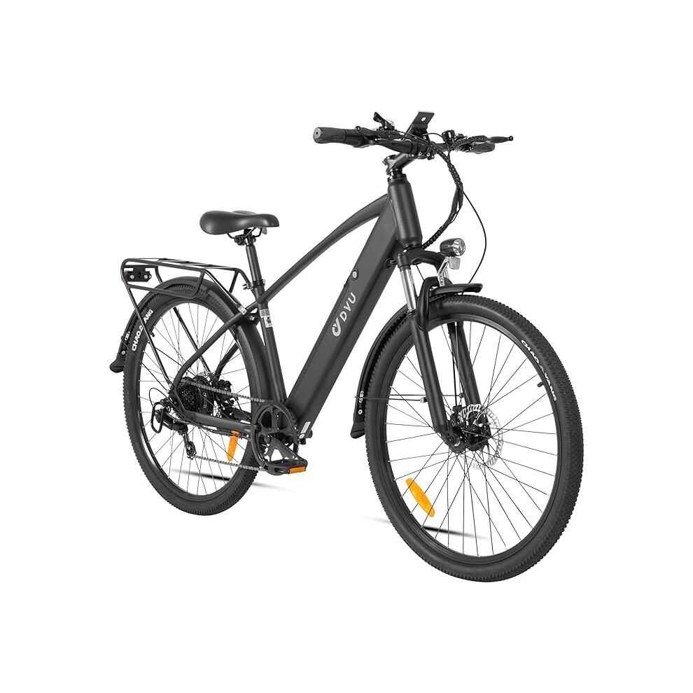 DYU C5 Electric Bike, 27.5" Electric Bicycle 7 Speed Shifting, E-Bike 48V 10Ah Removable Battery, Smart Display, Adjustable Height Unisex Adults