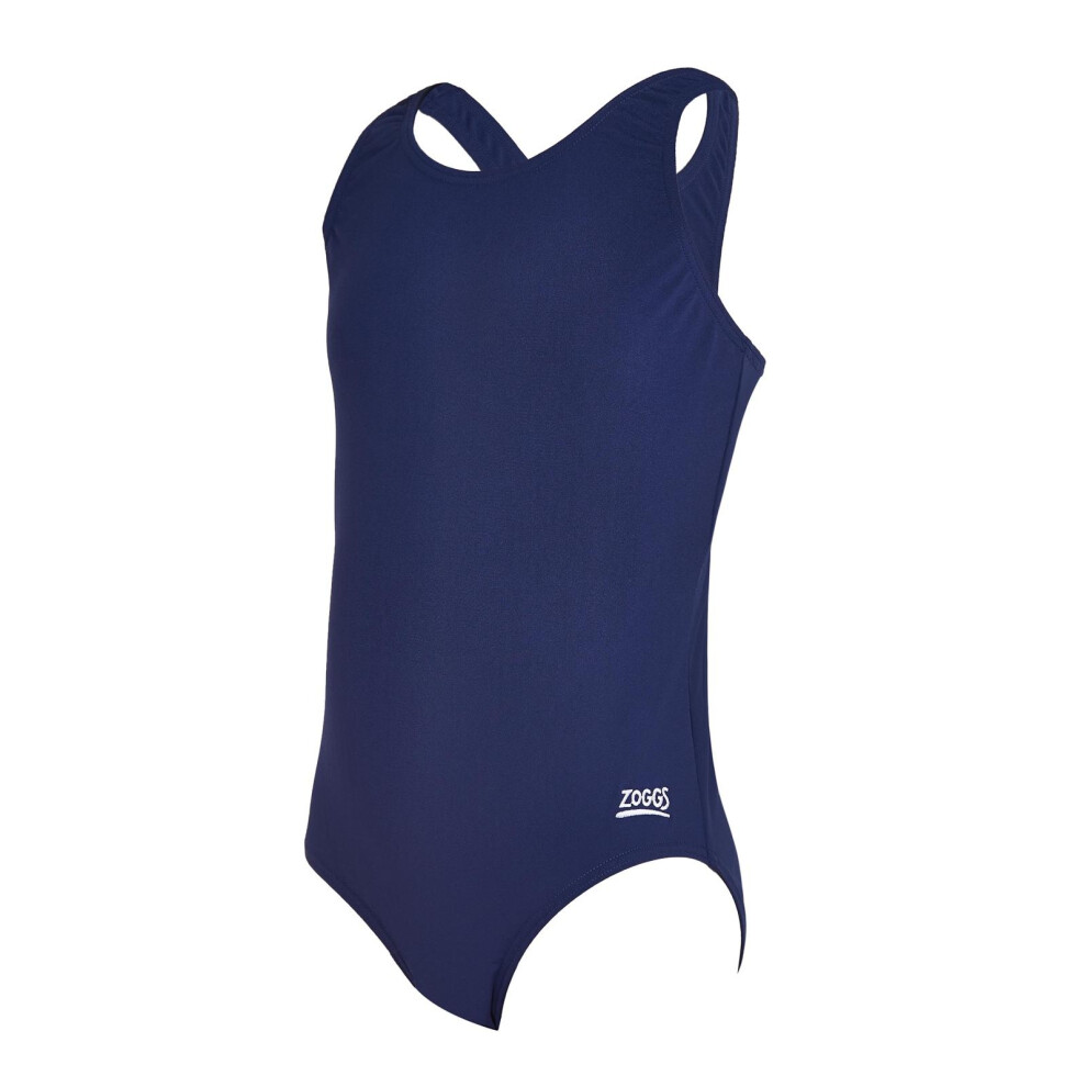 (26 UK, Navy) Zoggs Girls Cottesloe Sportsback 2024 One Piece Swimsuit