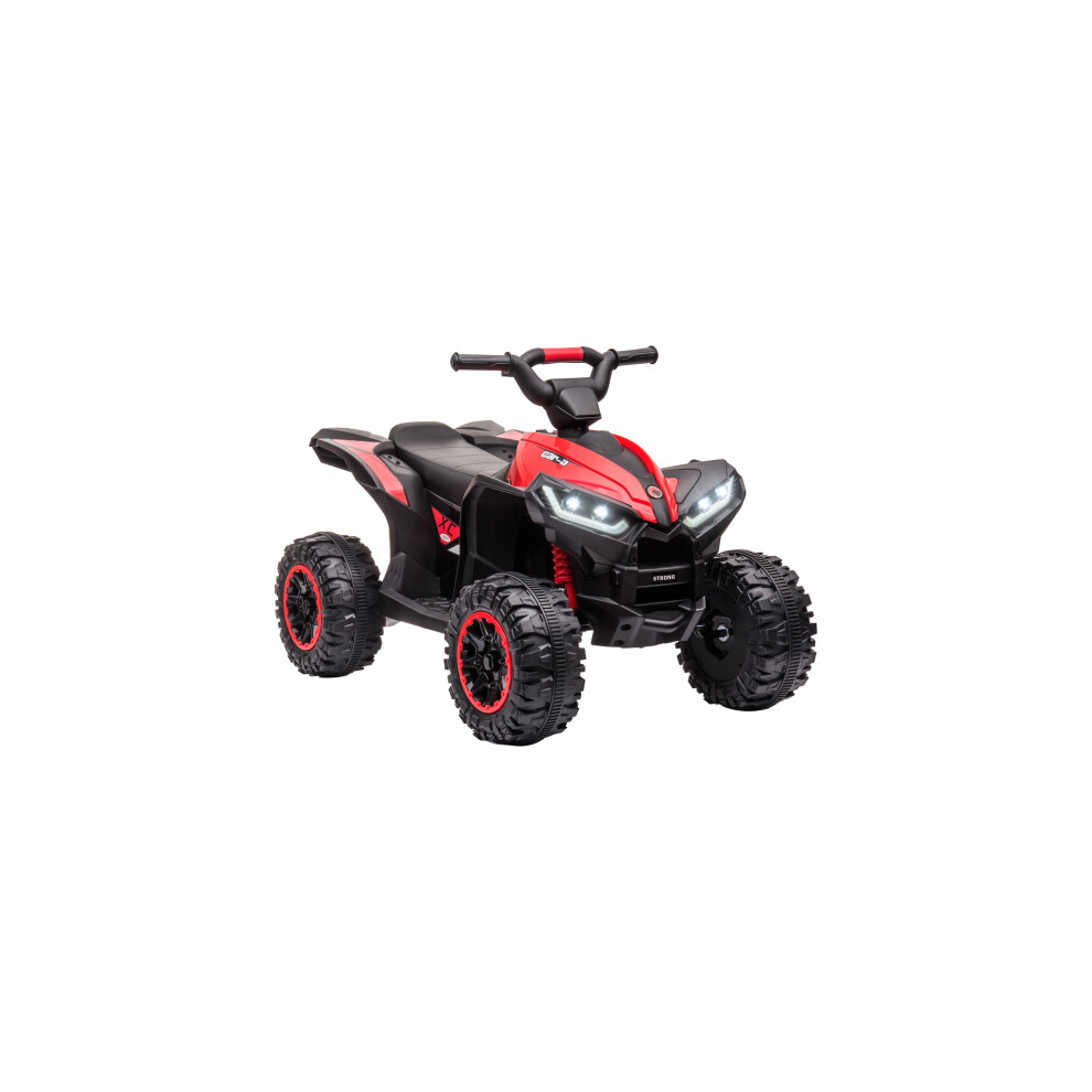 (Red) 12V Kids ATV Quad Car with Forward & Backward Function, Four Wheeler for Kids with Wear-Resistant Wheels, Music, Electric Ride-on ATV for Toddle