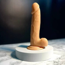 (Flesh, M) Suction Cup Dildo Realistic Feel Sex Toy Anal 6 7 8 9 Inch Small Medium Large