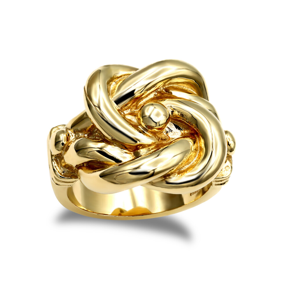 (T) Jewelco London Men's Solid 9ct Yellow Gold Double Knot Ring