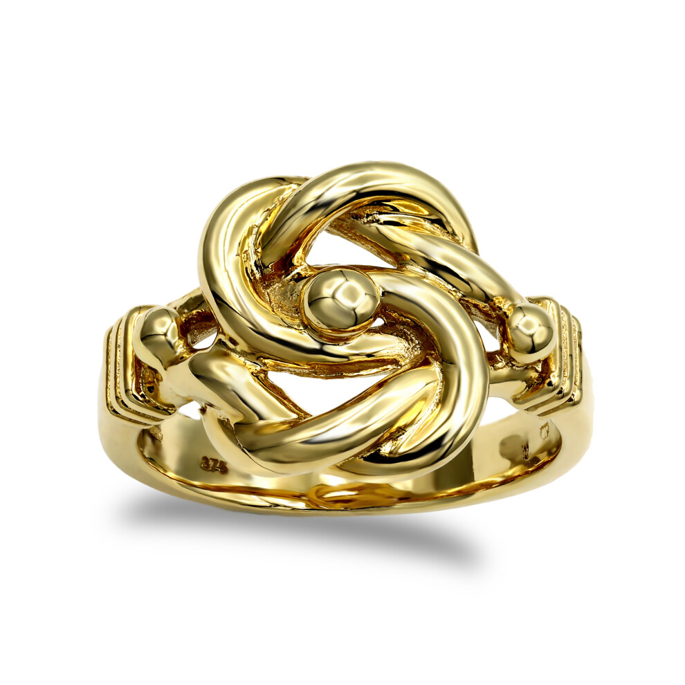 (N) Jewelco London Men's Solid 9ct Yellow Gold Double Knot Ring